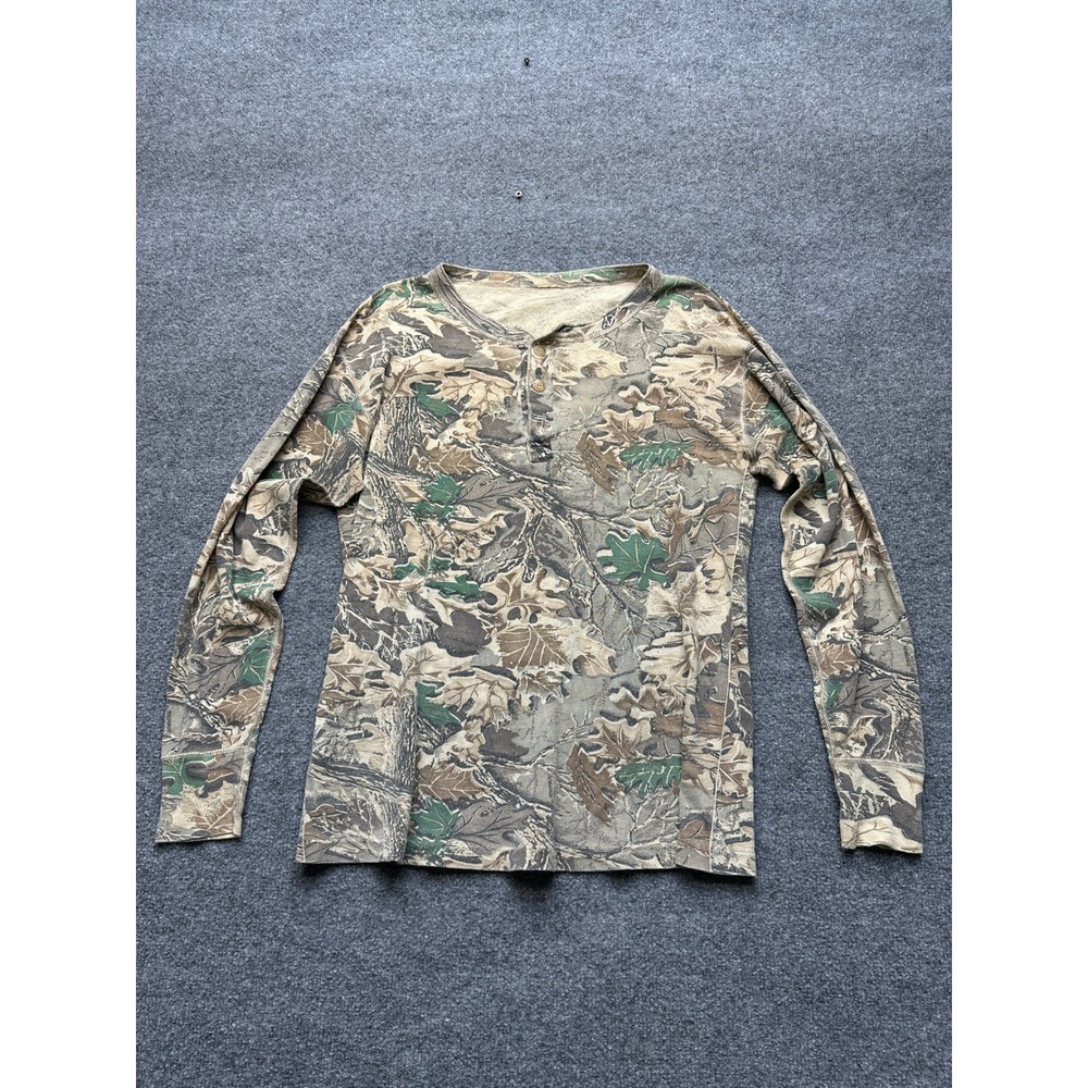Advantage Camouflage Long Sleeve Henley Shirt Hunting‎ Outdoors